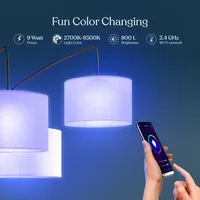 Smart Led Rgb Color Changing Light Bulb - A19 Bulb, 9 Watts, Dimmable