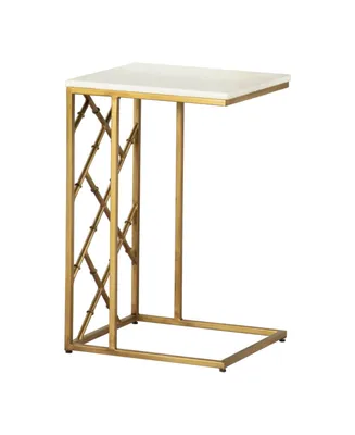 Coaster Home Furnishings Accent Table with Marble Top - White, Antique