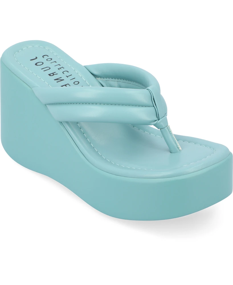 Journee Collection Women's Shareene Platform Wedge Sandals