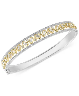 Effy Diamond Bangle Bracelet (1-3/8 ct. t.w.) in 14k Gold & 14k White Gold