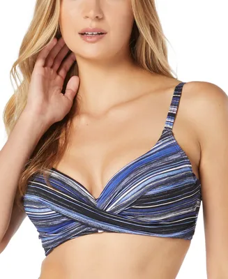 Coco Reef Women's Striped Contours Diamond Twist-Front Bikini Top