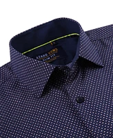 Azaro Uomo Men's Geometric Four-Way Stretch Button Down Shirt