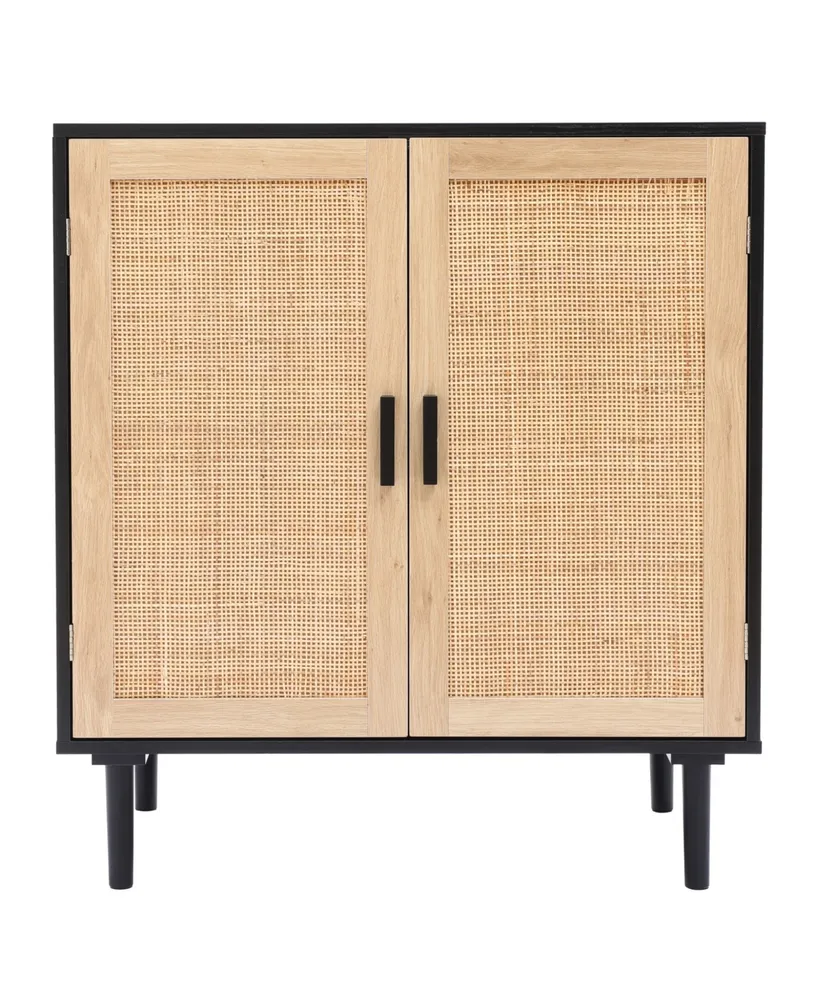 Luxen Home 15.7" Medium Density Fiberboard, Wood 2-Door Storage Cabinet