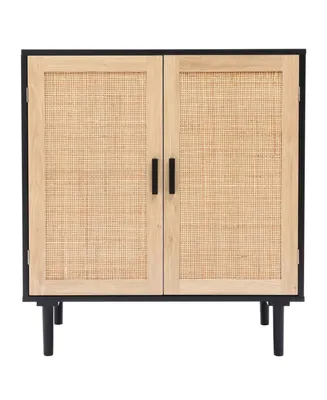 Luxen Home 15.7" Medium Density Fiberboard, Wood 2-Door Storage Cabinet