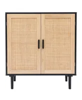 Luxen Home 15.7" Medium Density Fiberboard, Wood 2-Door Storage Cabinet