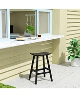 WestinTrends Outdoor Patio Adirondack Bar Height Stool Saddle Seat Chair