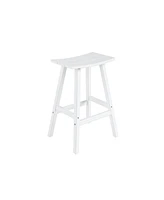 WestinTrends Outdoor Patio Adirondack Bar Height Stool Saddle Seat Chair