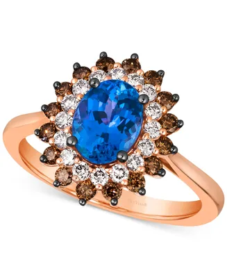 Le Vian Blueberry Tanzanite (1 ct. t.w.), Chocolate Diamonds (1/3 ct. t.w.) & Nude Diamonds (1/4 ct. t.w.) Statement Ring in 14k Rose Gold