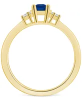 Sapphire (3/4 ct. t.w.) & Diamond (1/10 Ring 14k Gold (Also Available Ruby, Emerald Pink Sapphire)