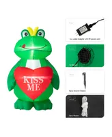 Glitzhome 6' H Lighted Valentine's Inflatable Frog with Heart Decor