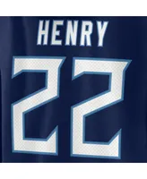 Women's Fanatics Derrick Henry Navy Tennessee Titans Player Icon Name and Number Pullover Hoodie