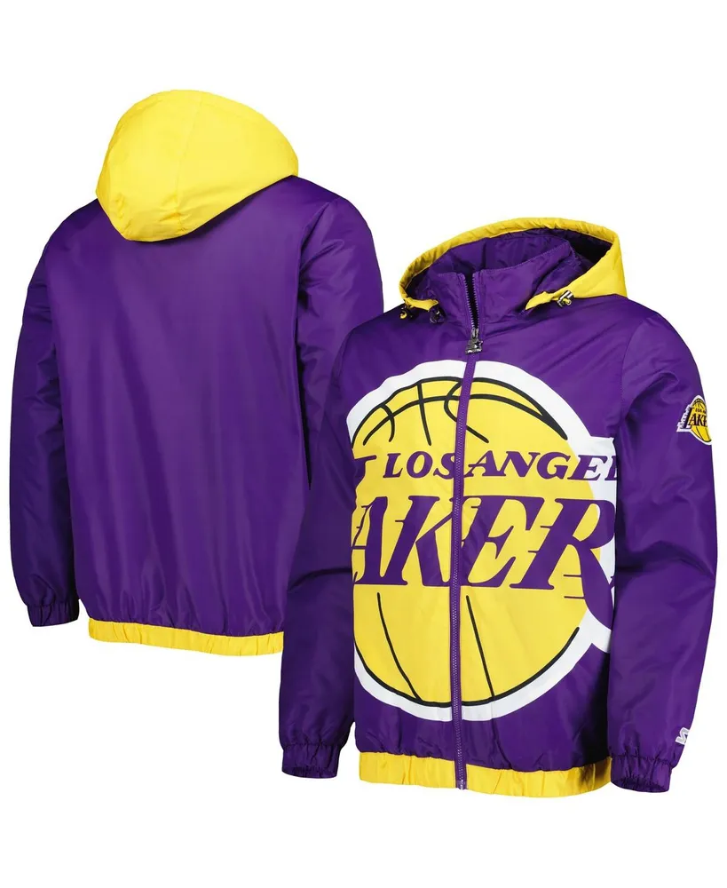 Men's Starter Purple Los Angeles Lakers The Triple Double Full-Zip Hoodie Jacket