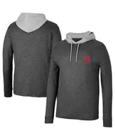 Men's Colosseum Black Oklahoma Sooners Ballot Waffle-Knit Thermal Long Sleeve Hoodie T-shirt