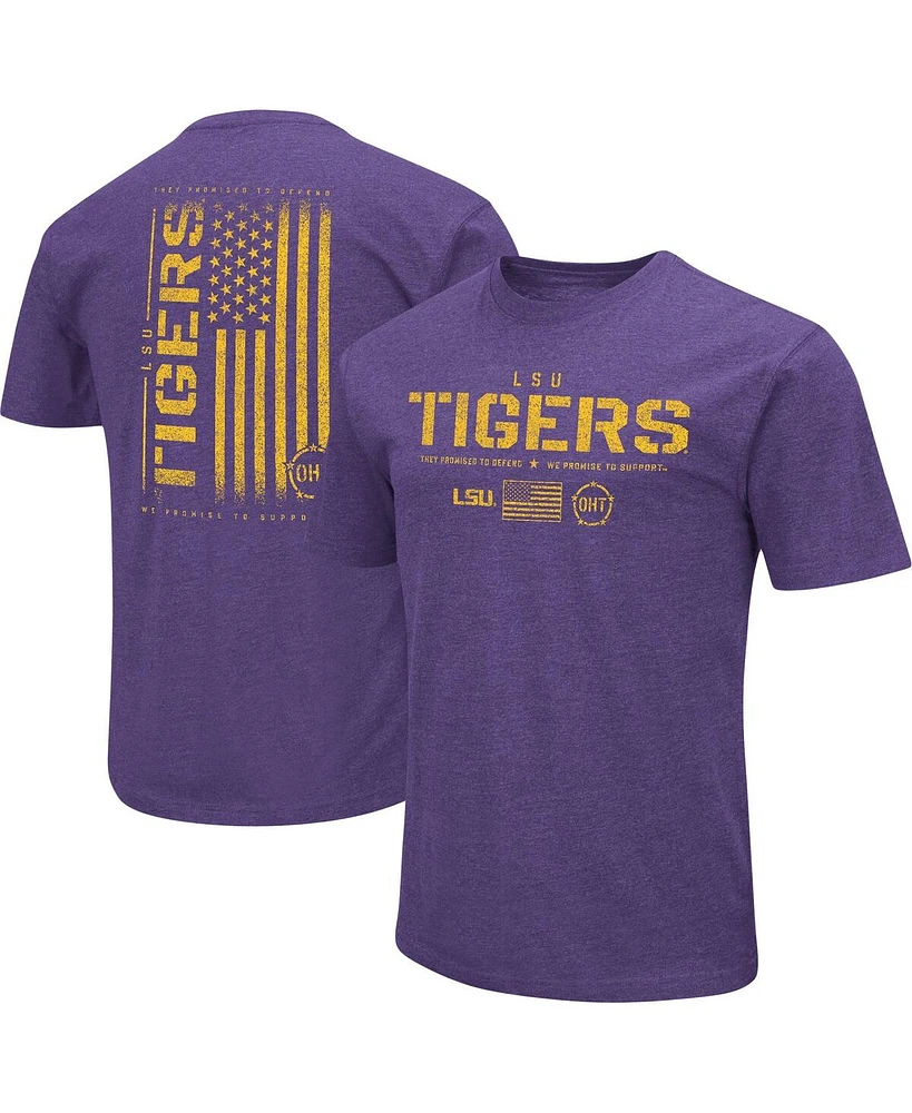 Men's Colosseum Purple Lsu Tigers Oht Military-Inspired Appreciation Flag 2.0 T-shirt