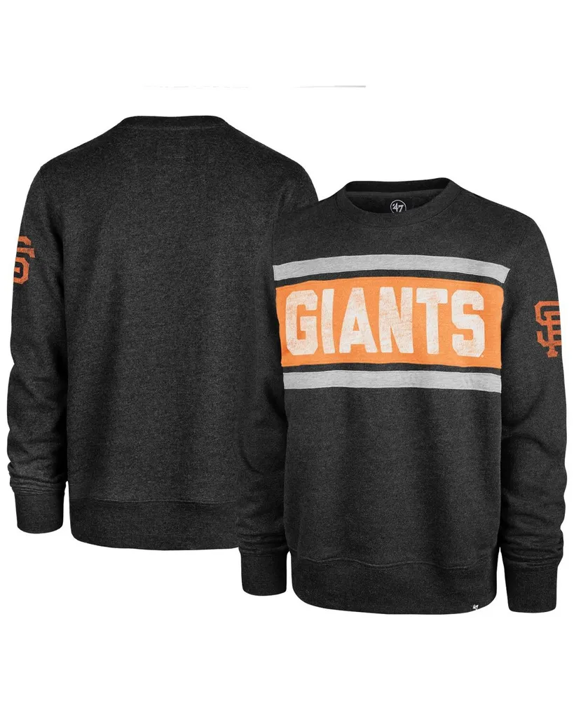 Men's '47 Brand Black Distressed San Francisco Giants Bypass Tribeca Pullover Sweatshirt