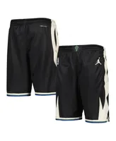 Big Boys and Girls Jordan Black Milwaukee Bucks Statement Edition Swingman Performance Shorts