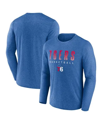 Men's Fanatics Heathered Royal Philadelphia 76ers Where Legends Play Iconic Practice Long Sleeve T-shirt