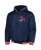 Men's Jh Design Navy St. Louis Cardinals Reversible Fleece Full-Snap Hoodie Jacket