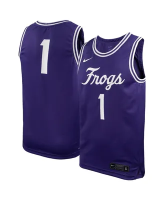 Men's Nike #1 Purple Tcu Horned Frogs Team Replica Basketball Jersey