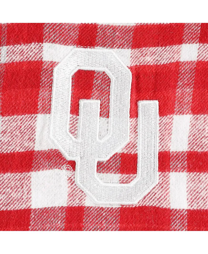 Women's Concepts Sport Crimson Oklahoma Sooners Mainstay Plaid Pullover Hoodie