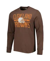 Men's '47 Brand Brown Cleveland Browns Brand Wide Out Franklin Long Sleeve T-shirt