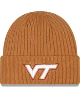 Men's New Era Light Brown Virginia Tech Hokies Core Classic Cuffed Knit Hat