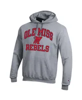 Men's Champion Heather Gray Ole Miss Rebels High Motor Pullover Hoodie