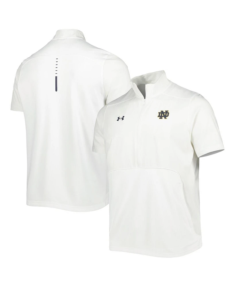 Men's Under Armour White Notre Dame Fighting Irish Motivate Half-Zip Jacket