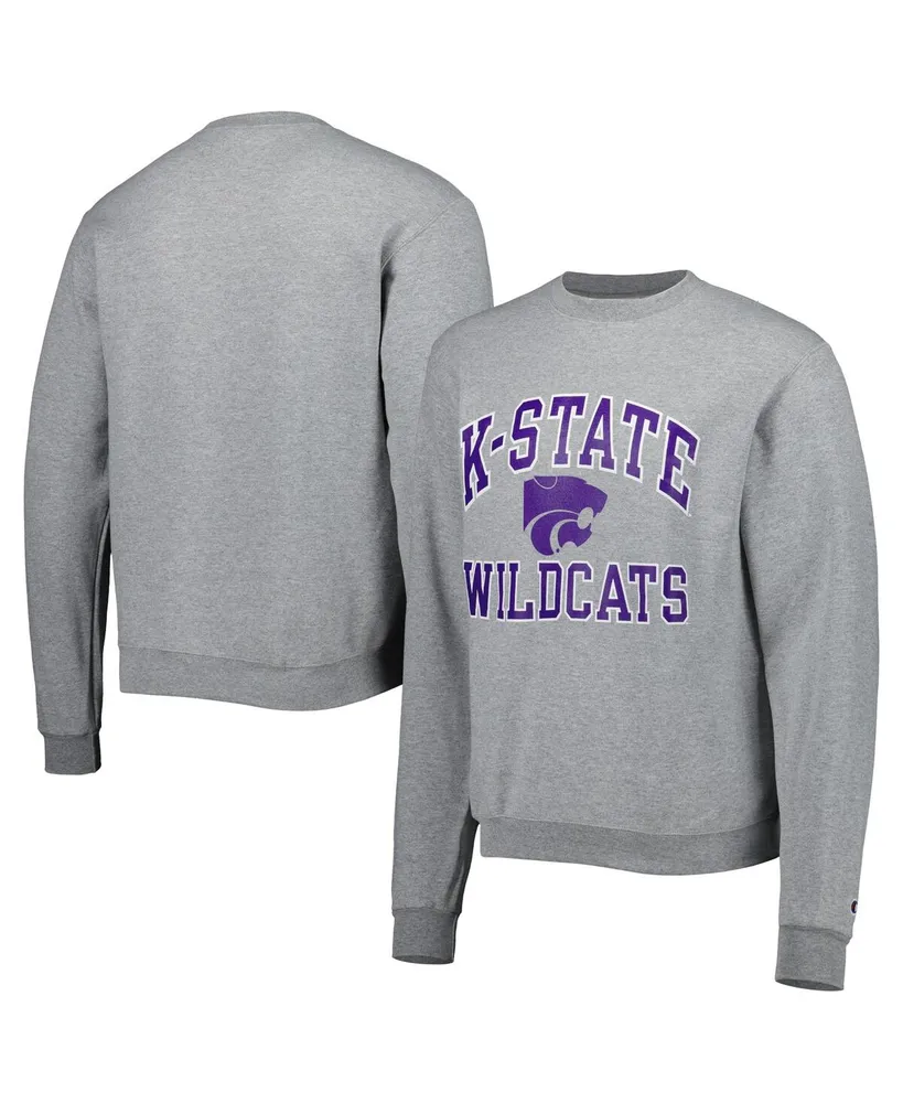 Men's Champion Heather Gray Kansas State Wildcats High Motor Pullover Sweatshirt