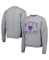 Men's Champion Heather Gray Kansas State Wildcats High Motor Pullover Sweatshirt