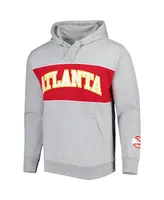 Men's Fanatics Heather Gray Atlanta Hawks Wordmark French Terry Pullover Hoodie