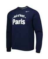 Men's Nike Navy Paris Saint-Germain Club Fleece Pullover Sweatshirt