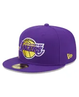 Men's New Era Purple Los Angeles Lakers Side Arch Jumbo 59FIFTY Fitted Hat