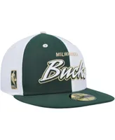 Men's New Era Hunter Green, White Milwaukee Bucks Griswold 59FIFTY Fitted Hat