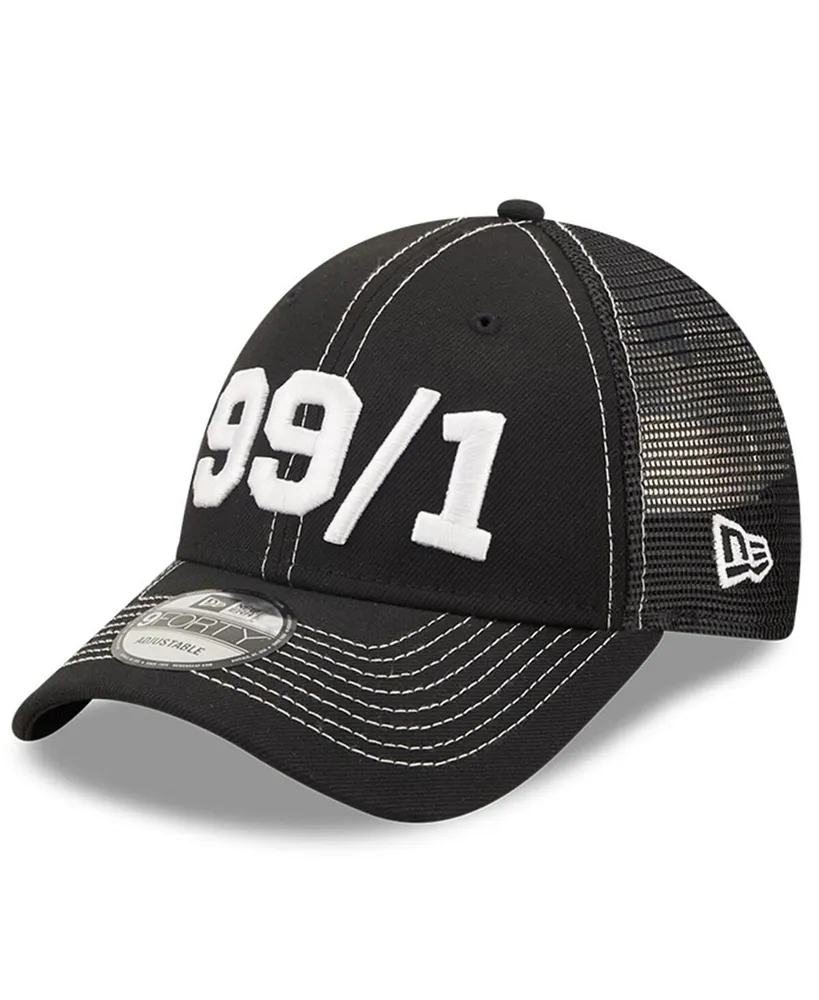 Men's New Era Black Trackhouse Racing 99/1 9FORTY Snapback Adjustable Trucker Hat