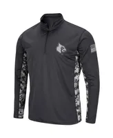 Men's Colosseum Charcoal Louisville Cardinals Oht Military-Inspired Appreciation Digi Camo Quarter-Zip Jacket