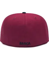 Men's Burgundy, Navy Barcelona America's Game Fitted Hat