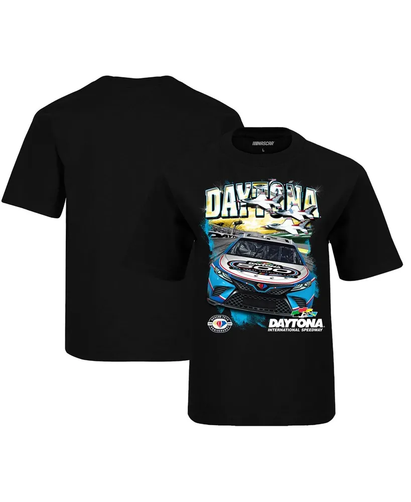 Youth Boys Checkered Flag Sports Black 2023 Daytona 500 Jet T-shirt