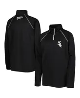 Youth Boys Stitches Black Chicago White Sox Team Raglan Quarter-Zip Jacket