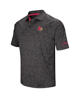 Men's Colosseum Black Louisville Cardinals Big and Tall Down Swing Polo Shirt