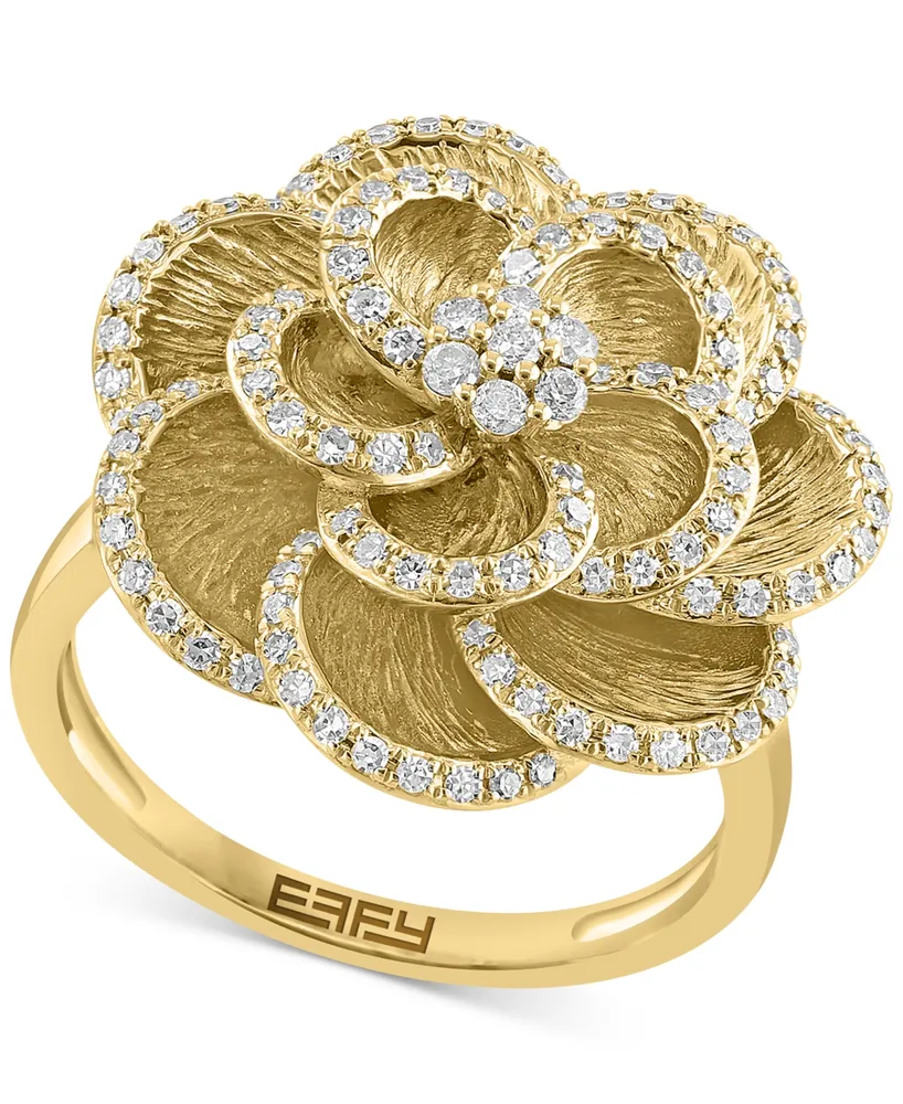 Effy Diamond Flower Statement Ring (1/2 ct. t.w.) in 14k Gold