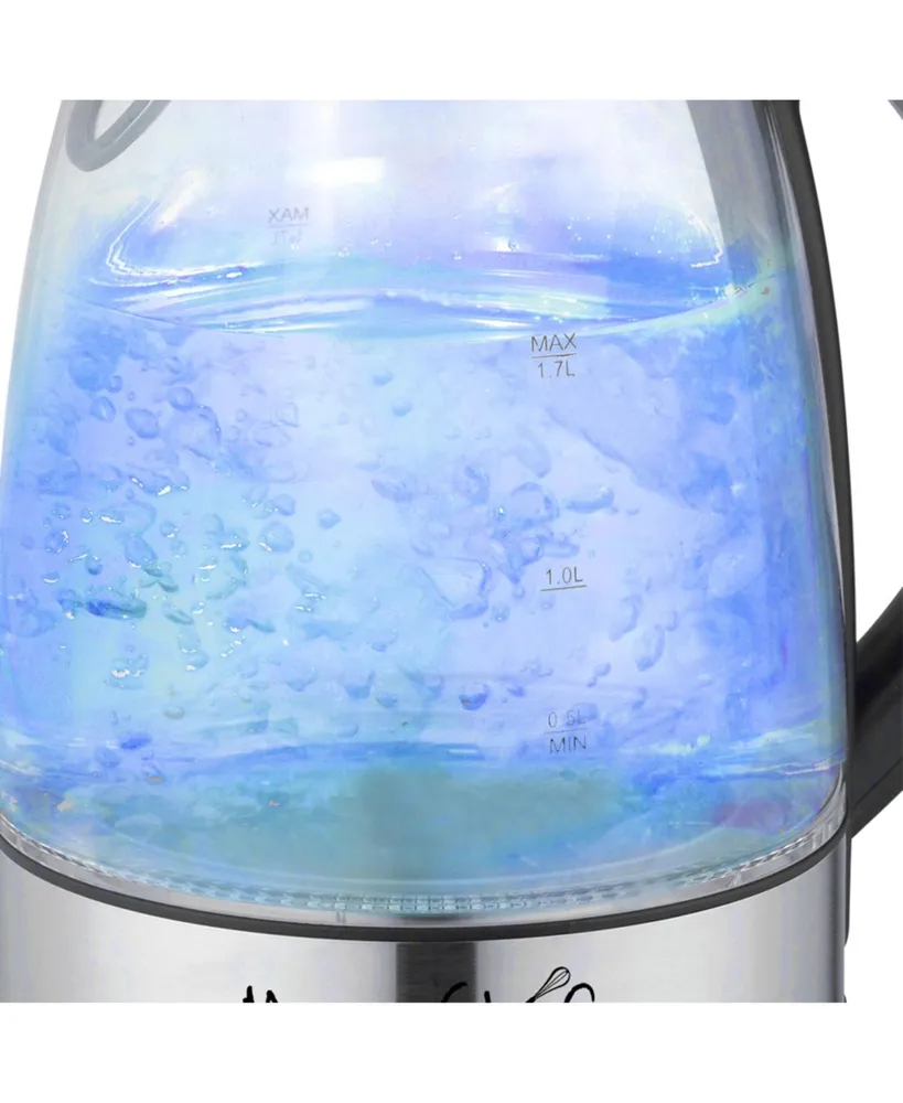 MegaChef 1.7Lt. Glass and Stainless Steel Electric Tea Kettle