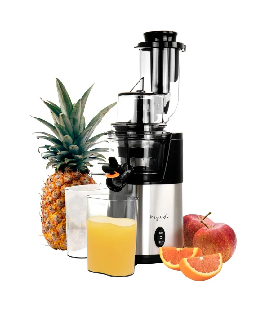 MegaChef Pro Stainless Steel Single Speed Slow Juicer