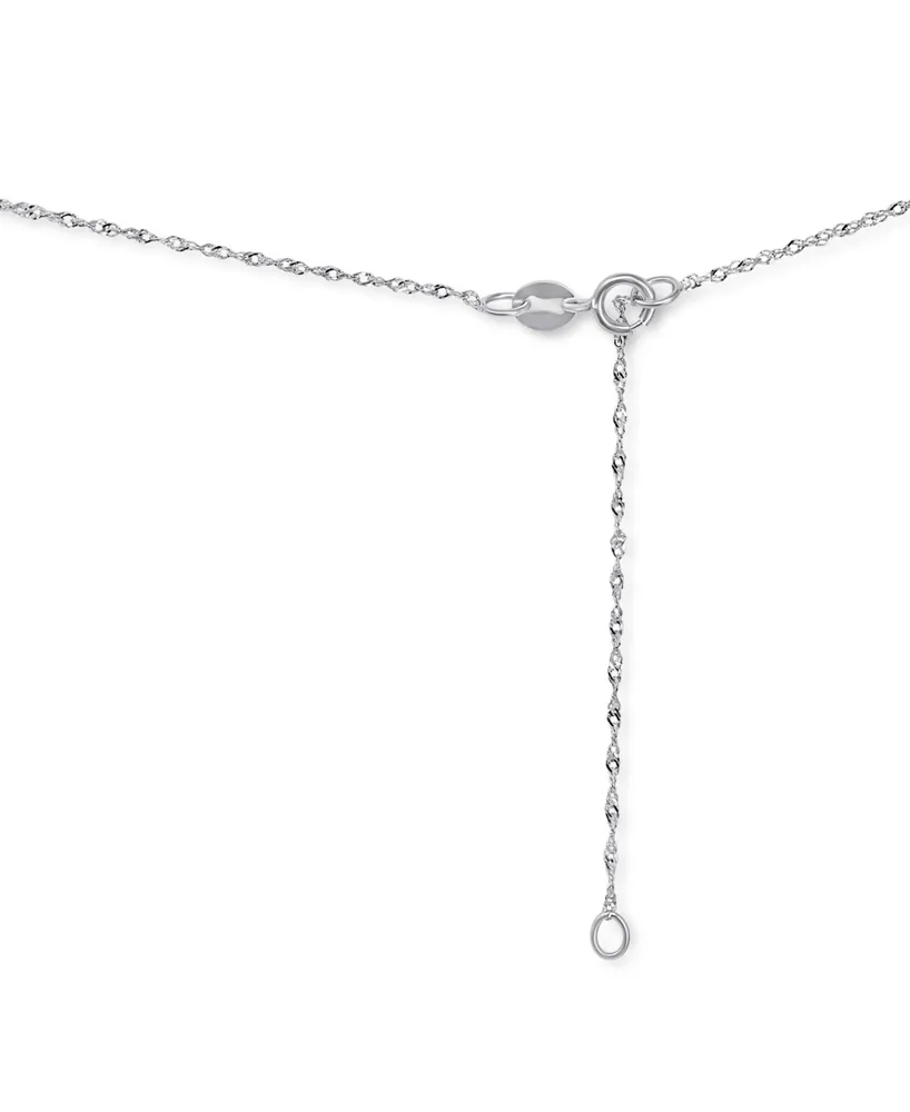 Sapphire ( 3/8 ct. t.w.) & Diamond Accent Pendant Necklace 14k White Gold, 16" + 2" extender (Also Available Emerald Ruby)