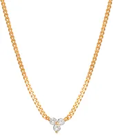 Giani Bernini Cubic Zirconia Trio Collar Necklace in Gold-Plated Sterling Silver, 16" + 2" extender, Created for Macy's