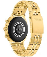 Citizen Unisex Cz Smart Wear Os Gold-Tone Stainless Steel Bracelet Smart Watch 41mm