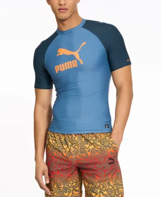 Puma Men's Archive Performance-Fit Short-Sleeve Swim Shirt