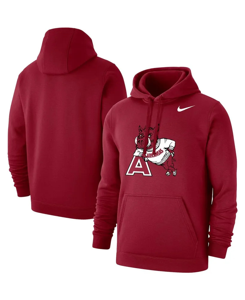 Men's Nike Cardinal Arkansas Razorbacks Vintage-Like Team Logo Pullover Hoodie