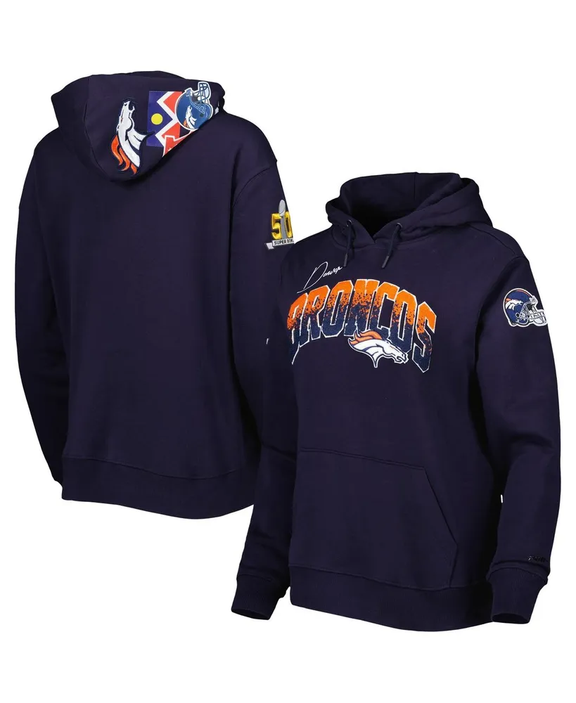 Women's Pro Standard Navy Denver Broncos Local Patch Pullover Hoodie