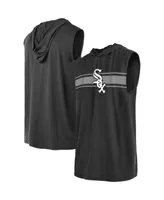 Men's New Era Black Chicago White Sox Sleeveless Pullover Hoodie